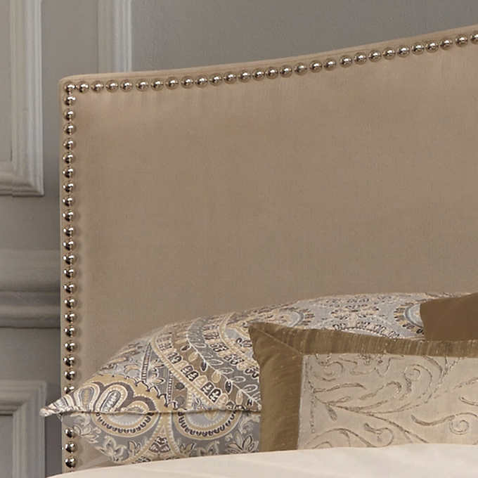 Jocelyn Cal King Upholstered Bed In Cream Fabric Allydayi Com